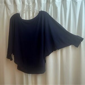 Gap-Flowy Batwing Sleeve Navy Blue Top